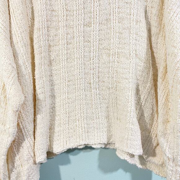 Eileen Fisher Women Cream Cable Knit Loose Fit Organic Cotton Sweater Size XL - Picture 3 of 8